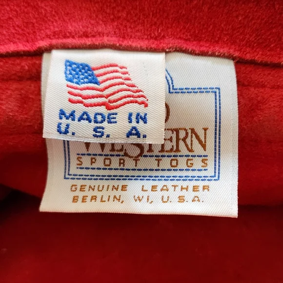 Vtg Suede Leather Fringe Reg Bag Mid Western Sport Togs USA - Picture 6 of 7